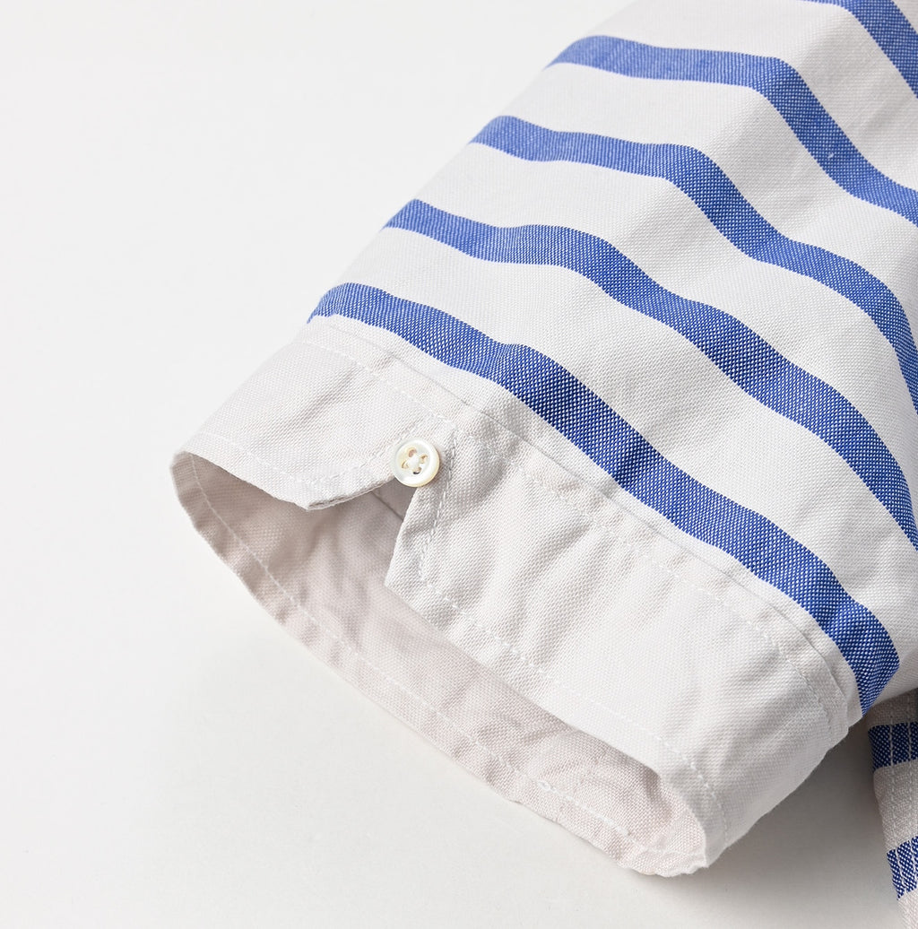 Supima OX Petite Collar Ocean Button Down Basque Pull Short Sleeve Detail
