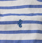 Supima OX Petite Collar Ocean Button Down Basque Pull Short Sleeve Detail