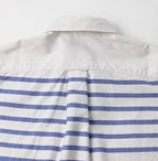 Supima OX Petite Collar Ocean Button Down Basque Pull Short Sleeve