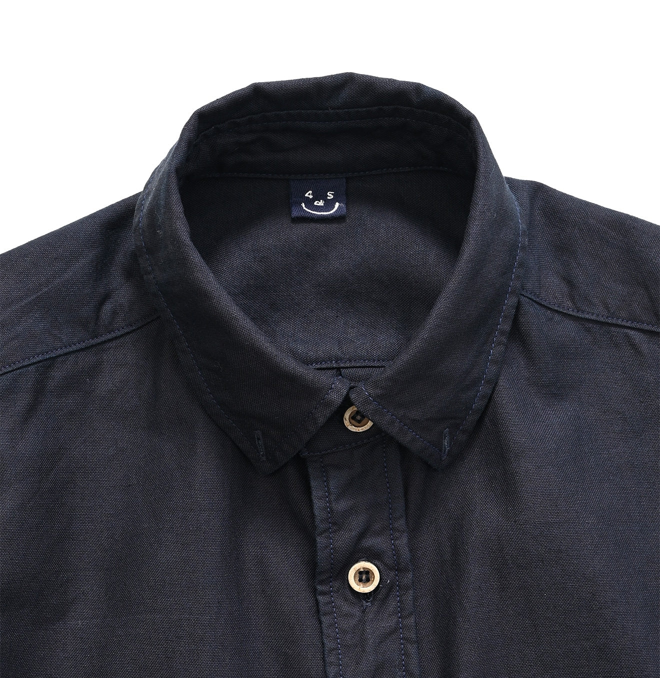 Indigo Supima Oxford 908 Loafer Shirt Detail