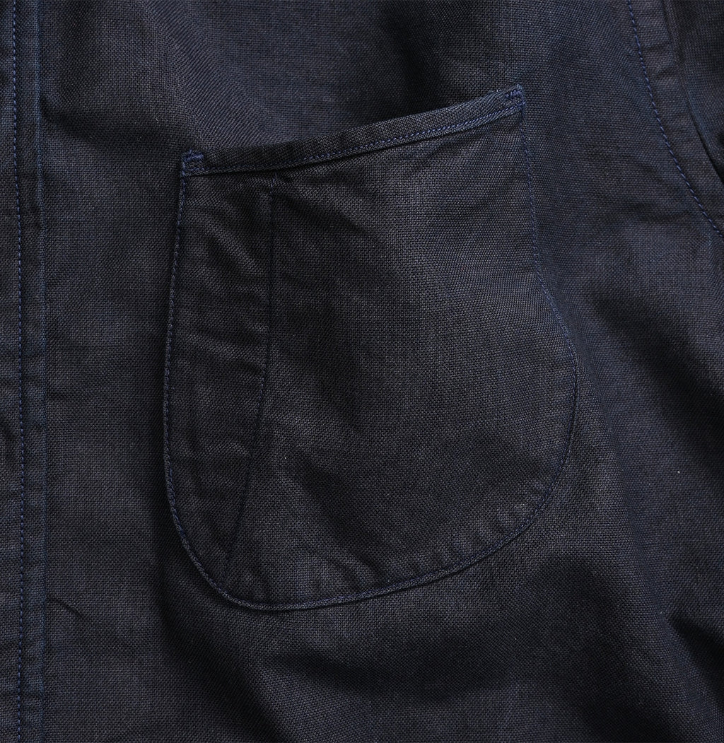 Indigo Supima Oxford 908 Loafer Shirt Detail