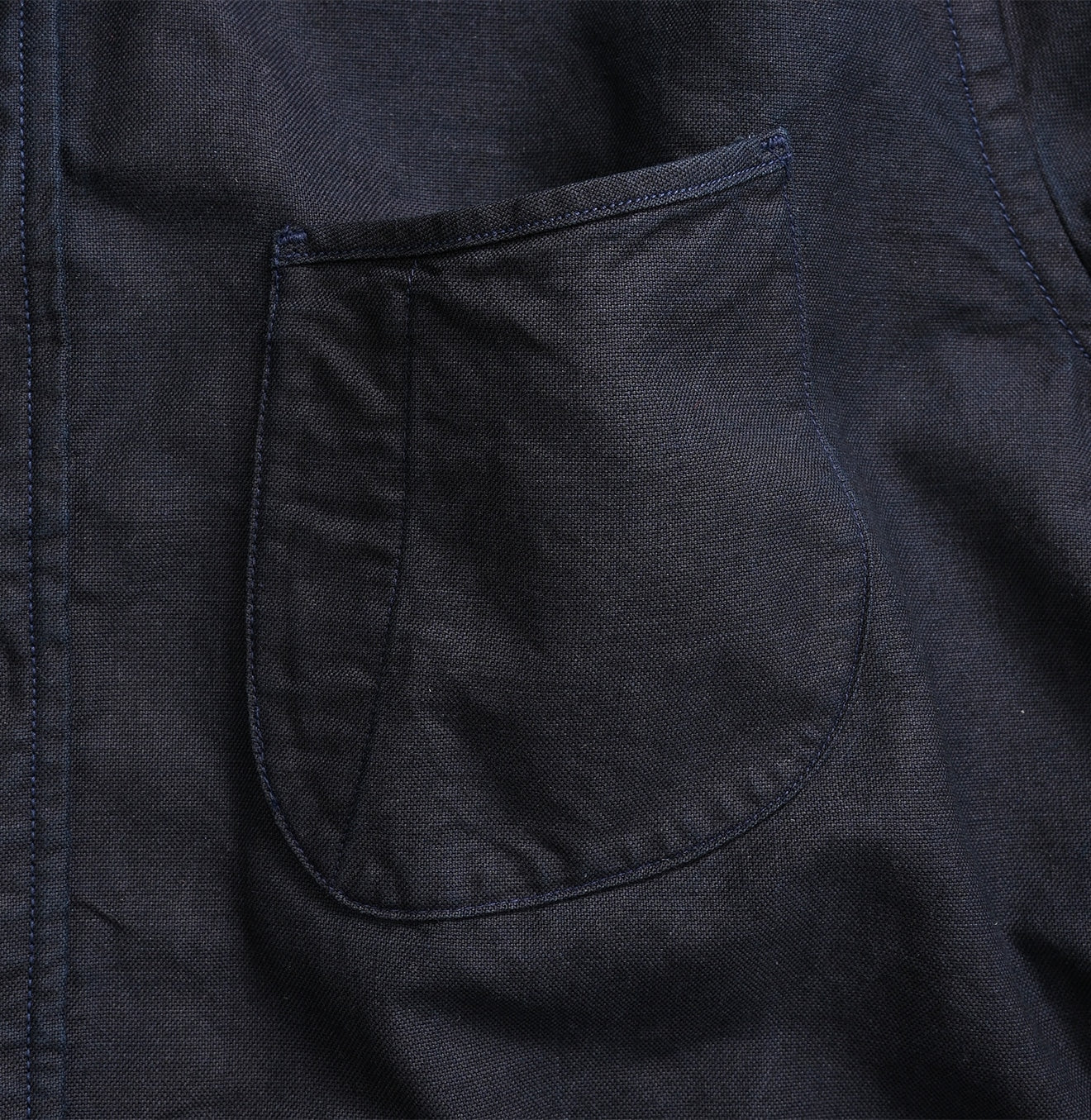 Indigo Supima Oxford 908 Loafer Shirt Detail