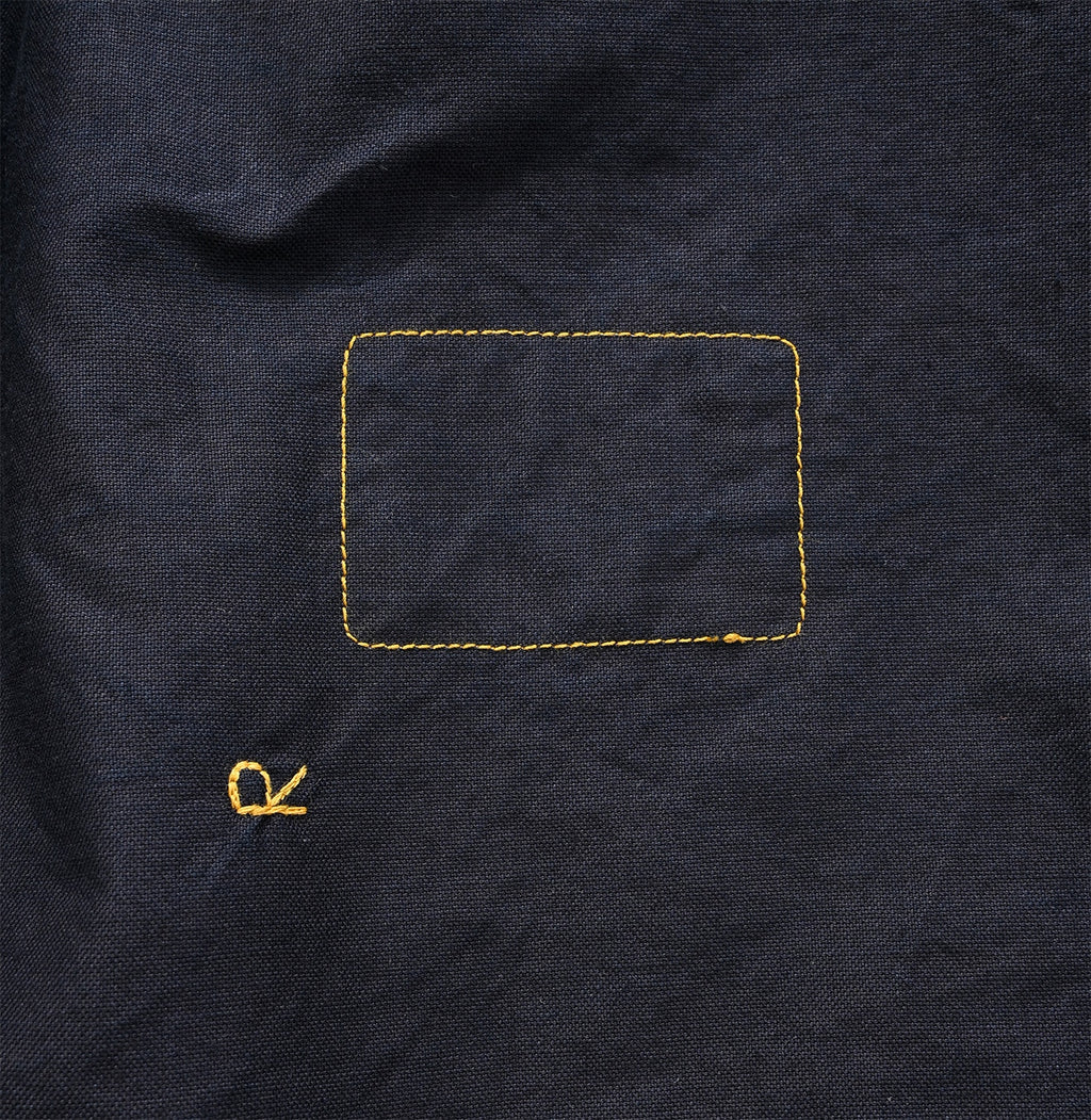 Indigo Supima Oxford 908 Loafer Shirt Detail
