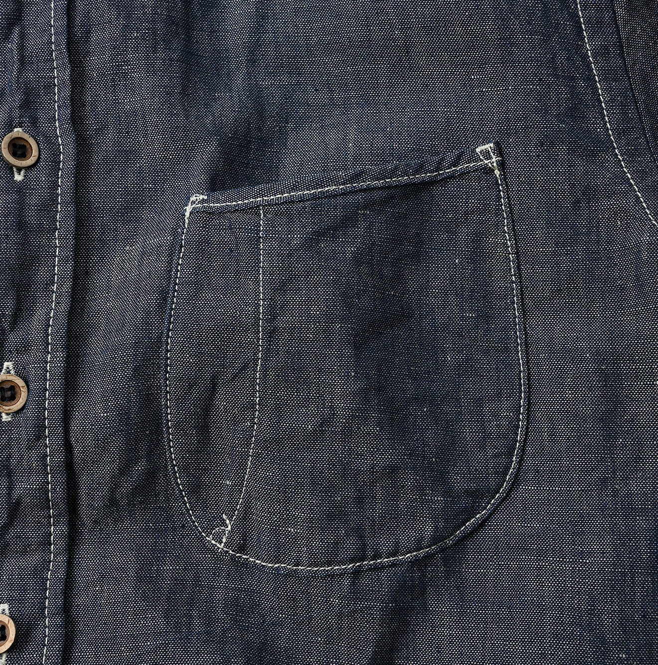 Cotton Linen Dungaree 908 Loafer Stand Shirt Nou Detail