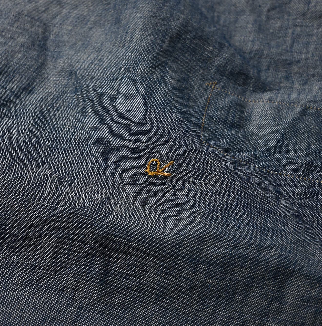 Cotton Linen Dungaree 908 Loafer Stand Shirt Nou Detail