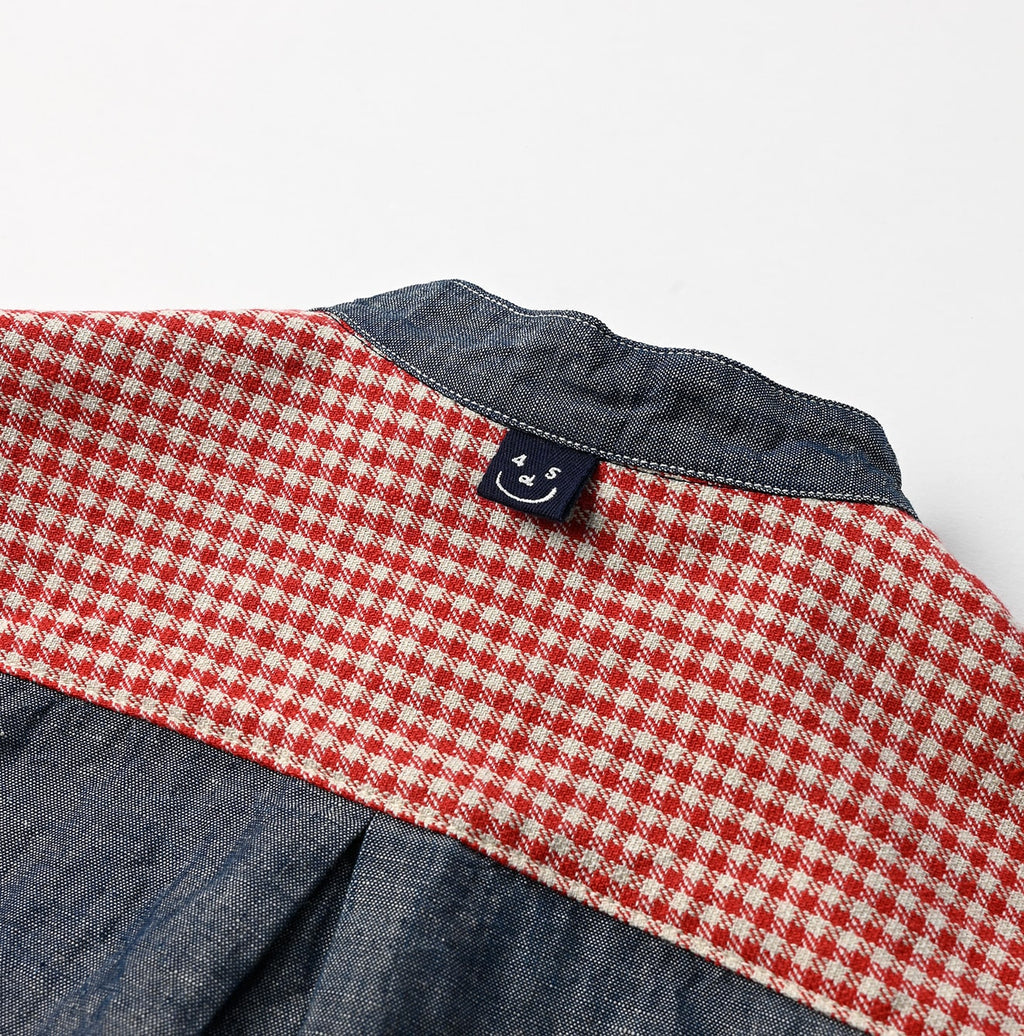 Cotton Linen Dungaree 908 Loafer Stand Shirt Nou Detail