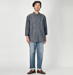 Cotton Linen Dungaree 908 Loafer Stand Shirt Nou Male Model