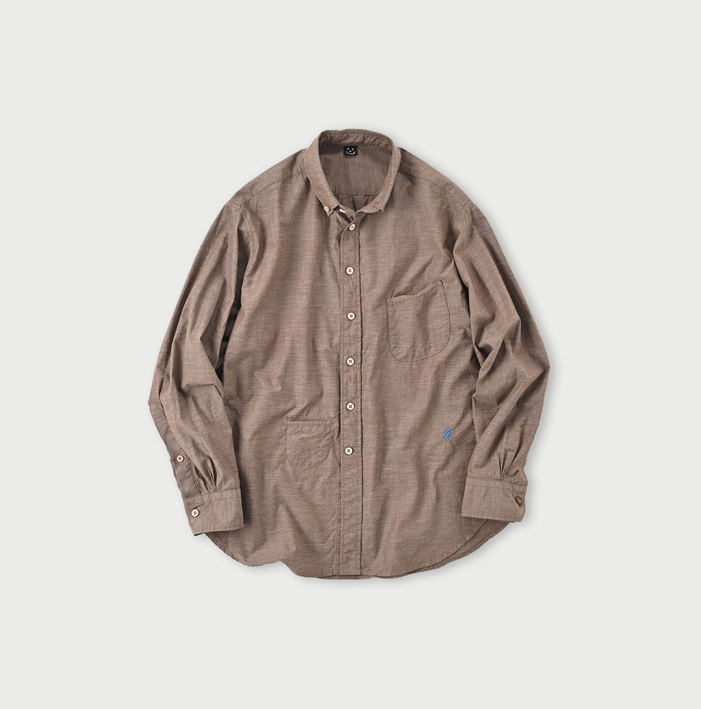 Hakeme 908 Ocean Button Down Shirt Brown