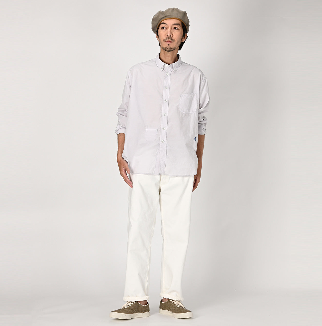 Hakeme 908 Ocean Button Down Shirt Male Model