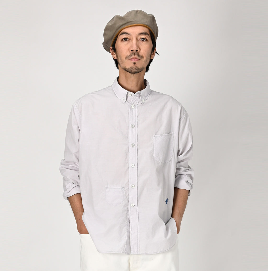 Hakeme 908 Ocean Button Down Shirt Male Model