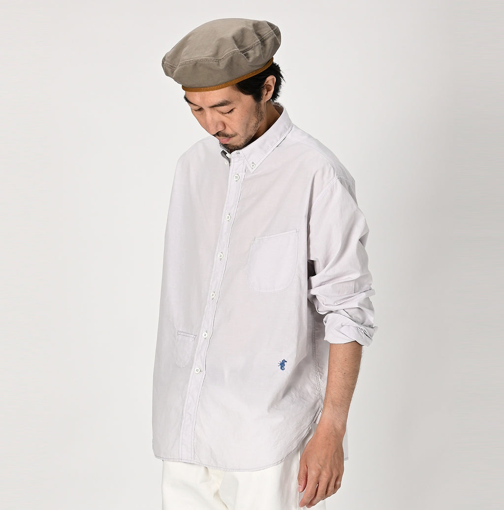Hakeme 908 Ocean Button Down Shirt Male Model