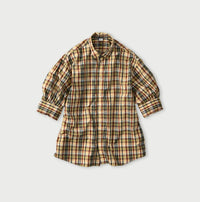 Broad Madras Check Petit Collar Half Sleeve Coupé Shirt