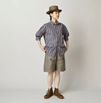 Broad Madras Check Petit Collar Half Sleeve Coupé Shirt