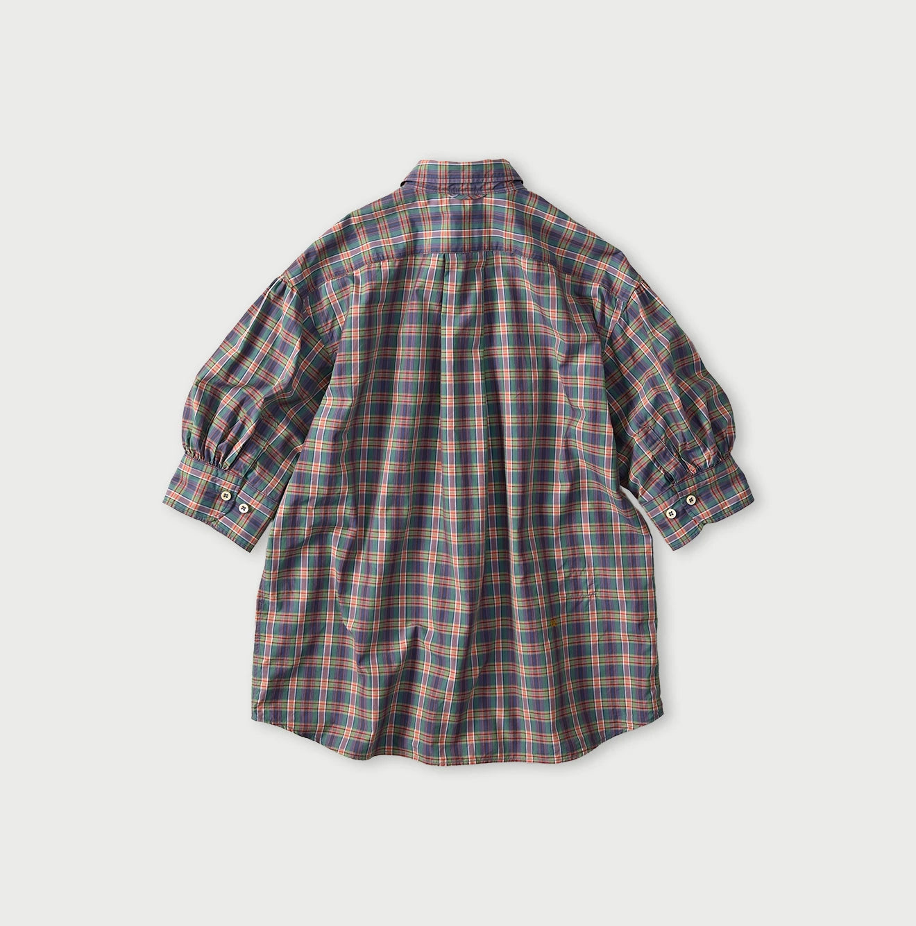 Broad Madras Check Petit Collar Half Sleeve Coupé Shirt