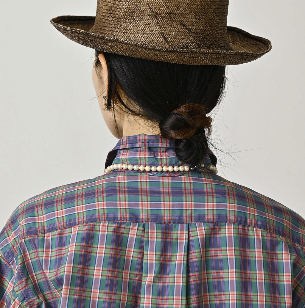 Broad Madras Check Petit Collar Half Sleeve Coupé Shirt