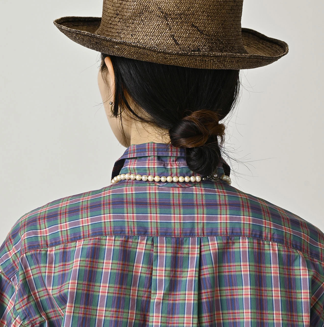 Broad Madras Check Petit Collar Half Sleeve Coupé Shirt