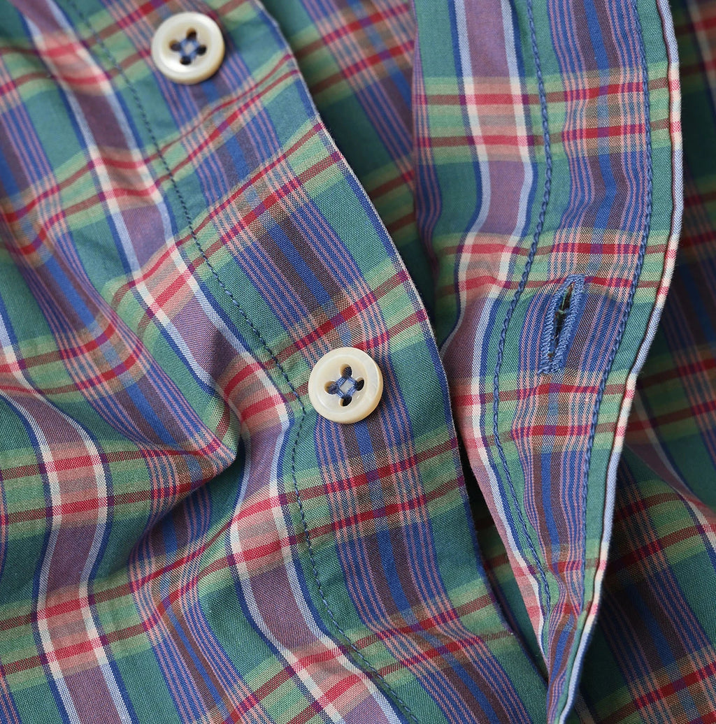 Broad Madras Check Petit Collar Half Sleeve Coupé Shirt