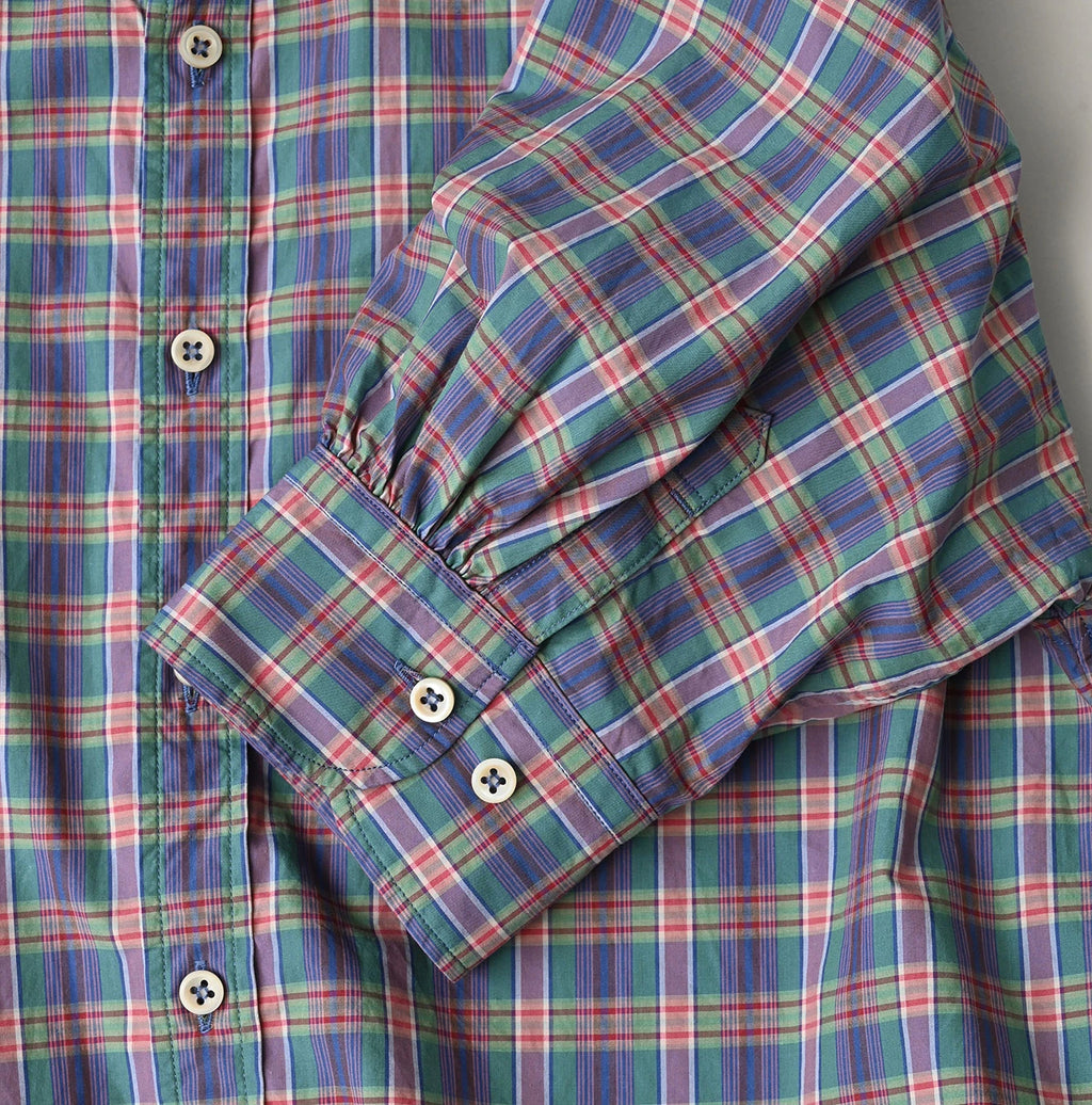 Broad Madras Check Petit Collar Half Sleeve Coupé Shirt