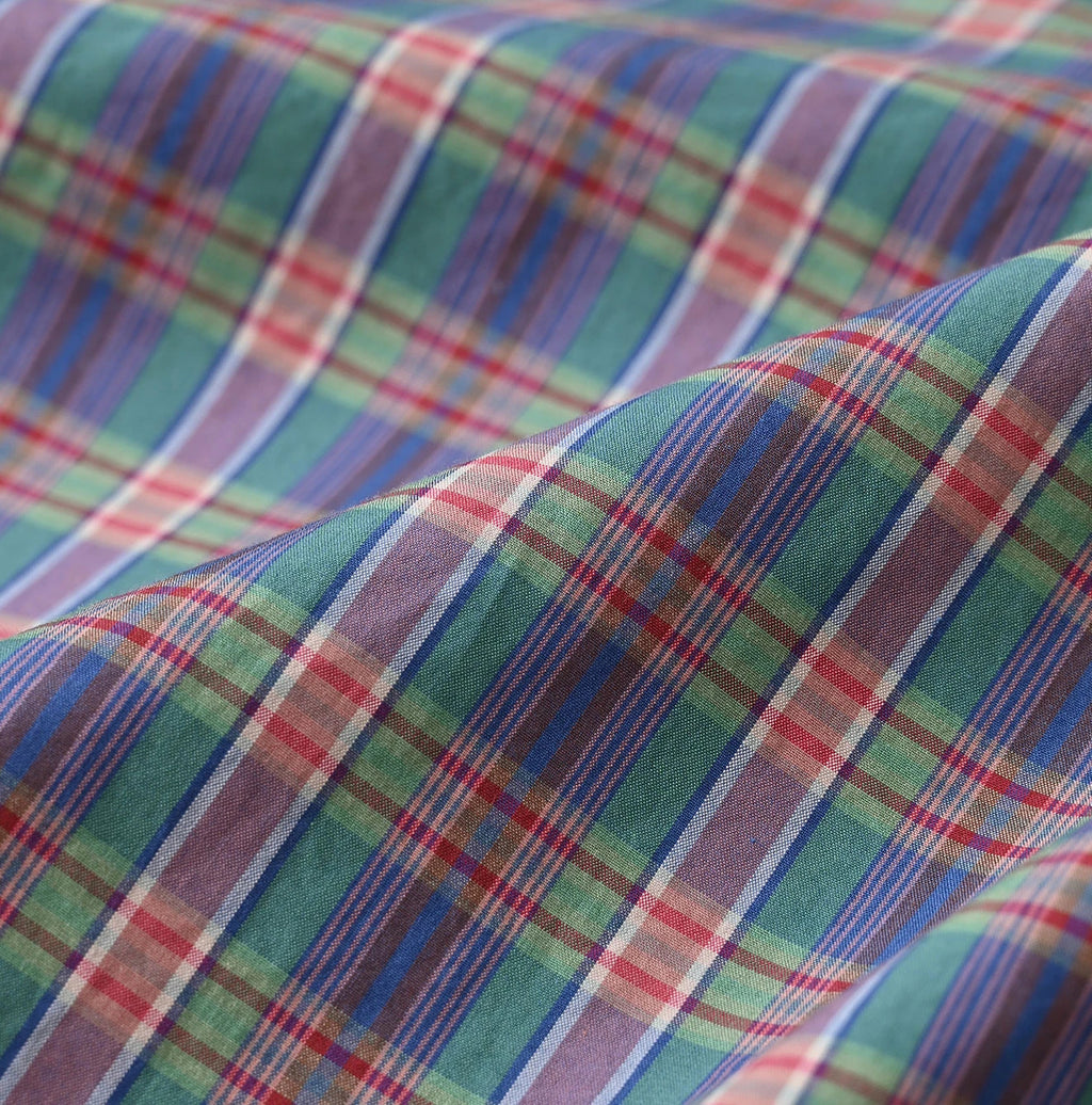 Broad Madras Check Petit Collar Half Sleeve Coupé Shirt