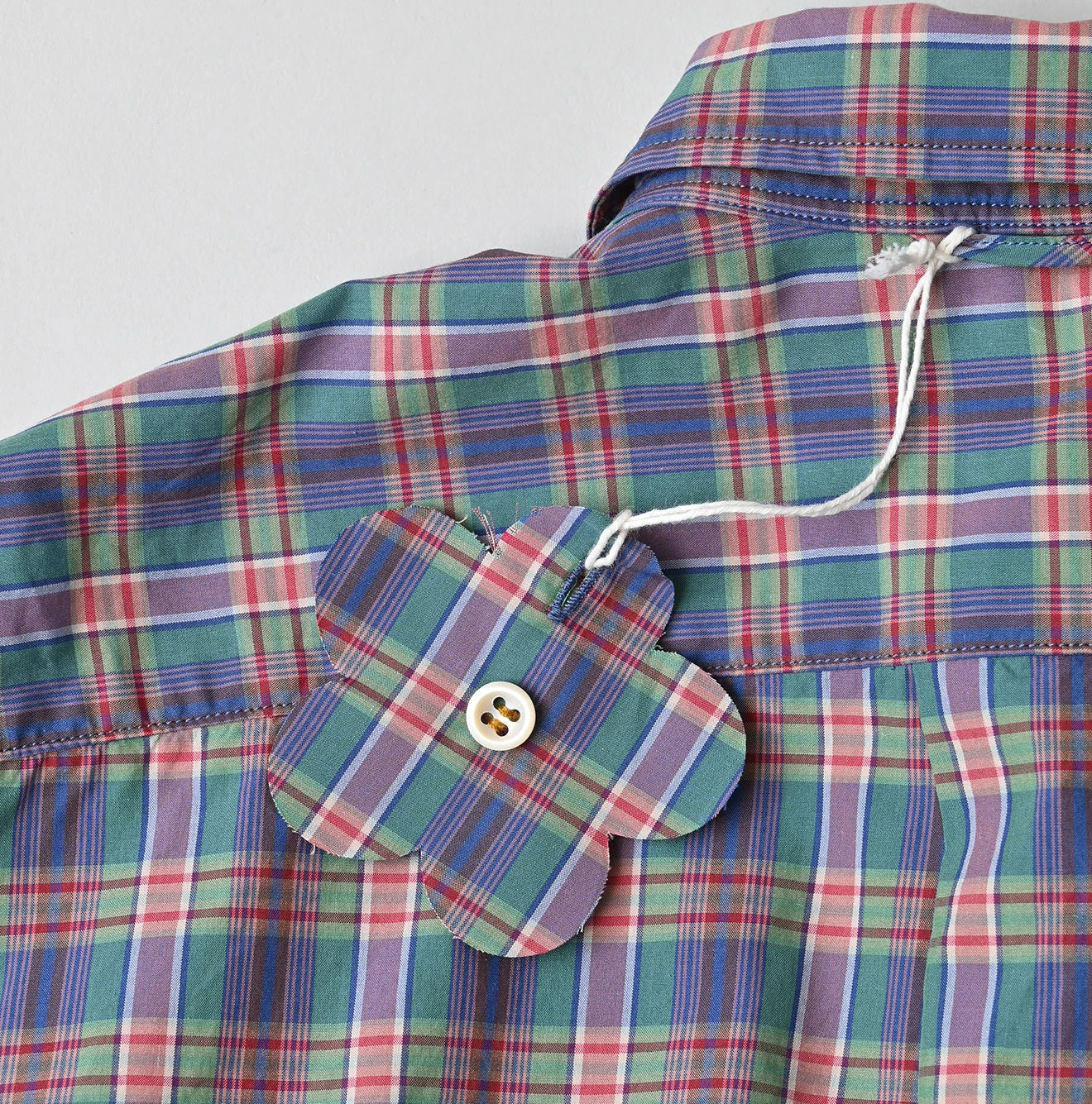 Broad Madras Check Petit Collar Half Sleeve Coupé Shirt