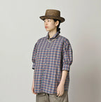 Broad Madras Check Petit Collar Half Sleeve Coupé Shirt