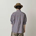 Broad Madras Check Petit Collar Half Sleeve Coupé Shirt