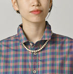 Broad Madras Check Petit Collar Half Sleeve Coupé Shirt