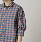 Broad Madras Check Petit Collar Half Sleeve Coupé Shirt
