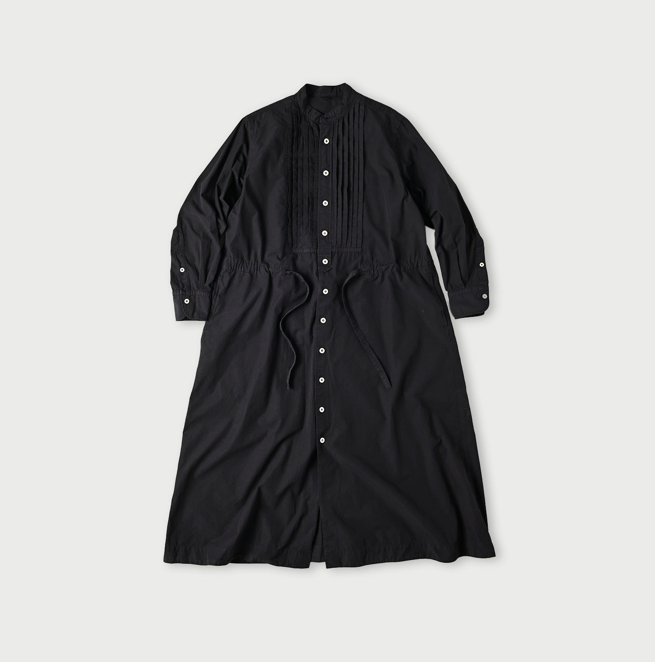 Compact Damp Pintuck Shirt Dress Navy