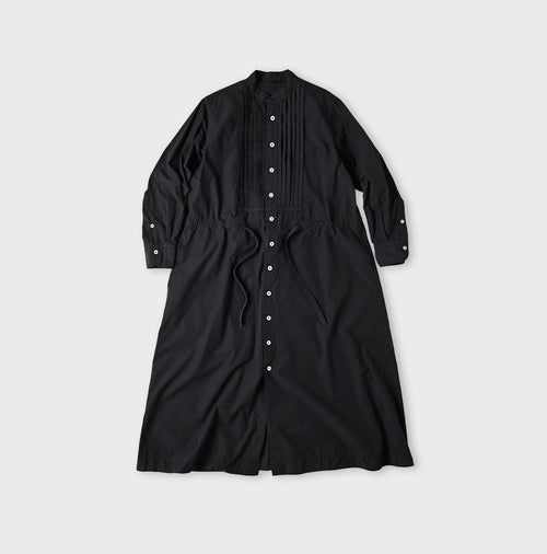 Compact Damp Pintuck Shirt Dress Navy
