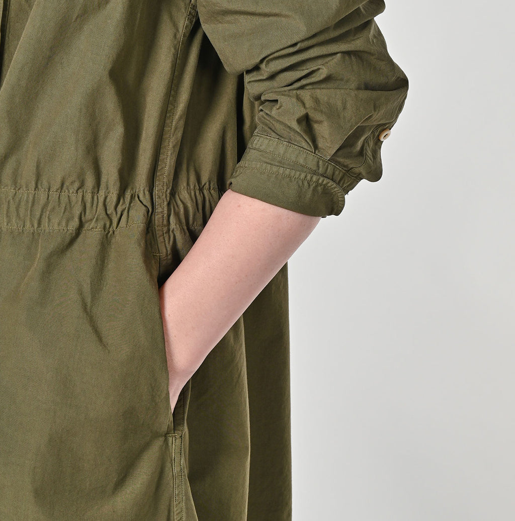 Compact Damp Pintuck Shirt Dress Detail