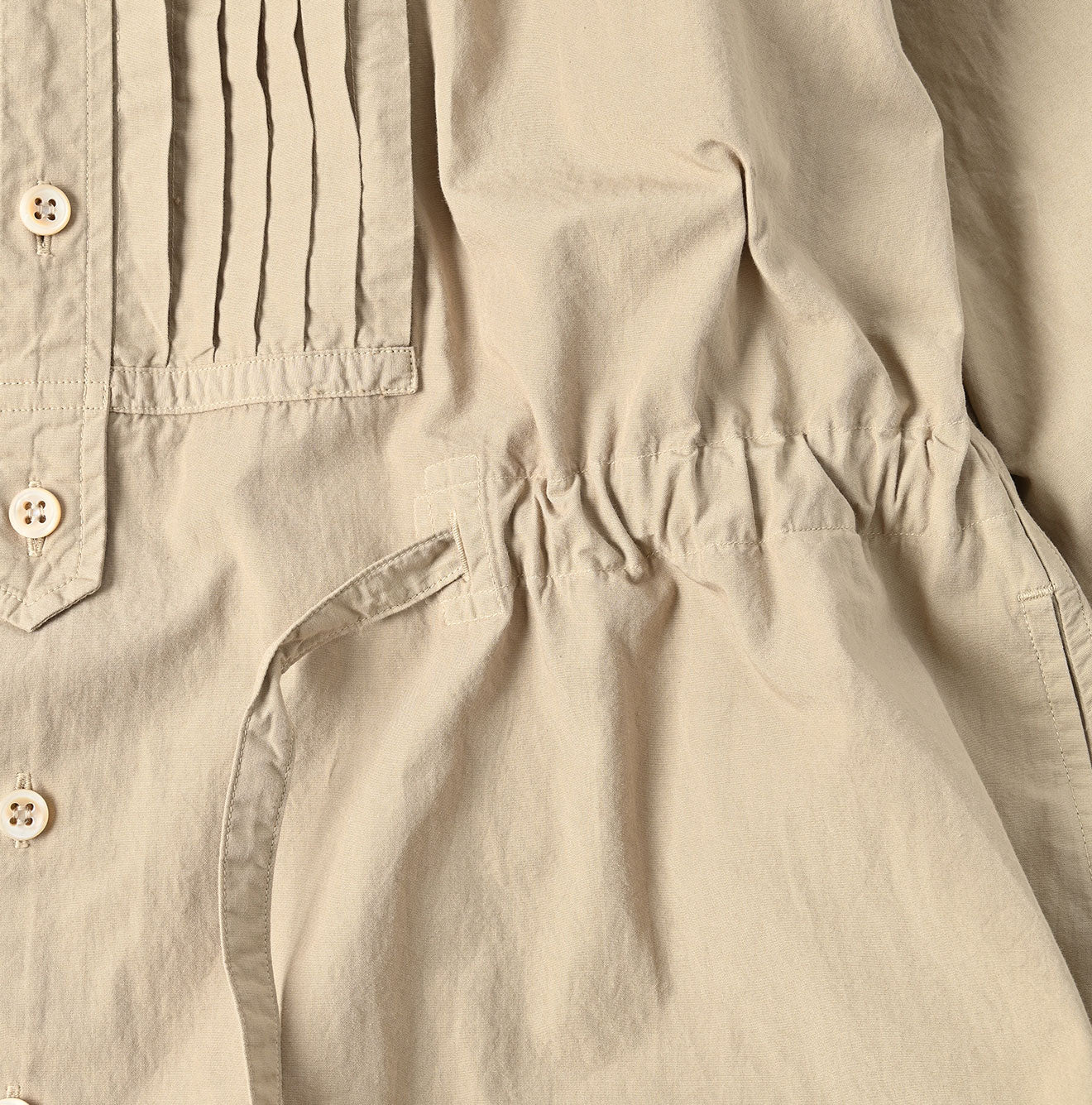 Compact Damp Pintuck Shirt Dress Detail