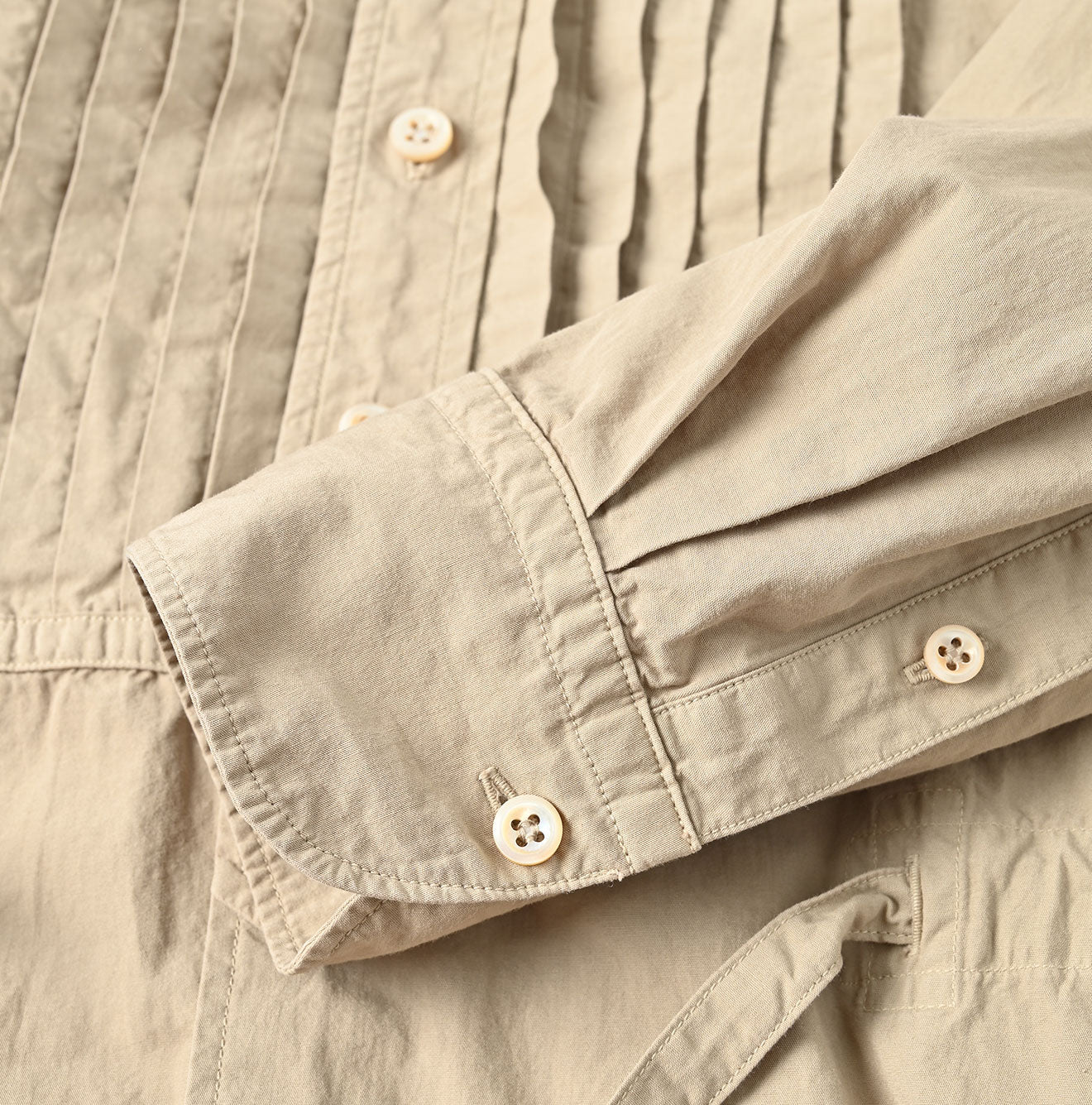 Compact Damp Pintuck Shirt Dress Detail