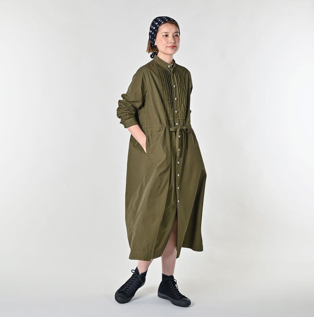 Compact Damp Pintuck Shirt Dress Female Model