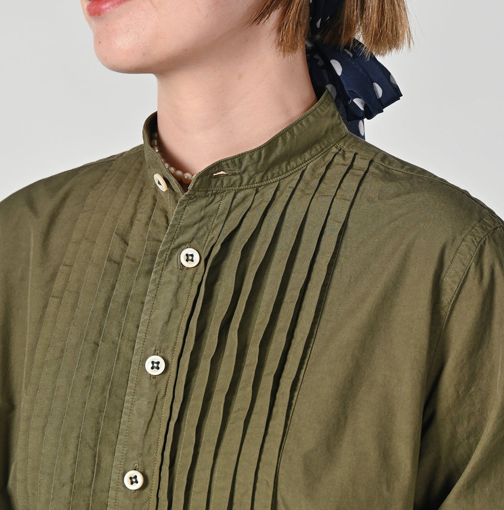 Compact Damp Pintuck Shirt Dress Detail