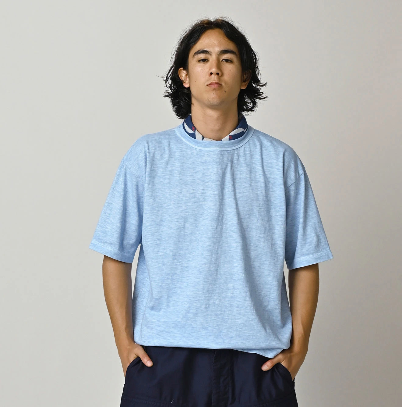 45 Plant Dyed Tenjiku 908 Ocean T-shirt