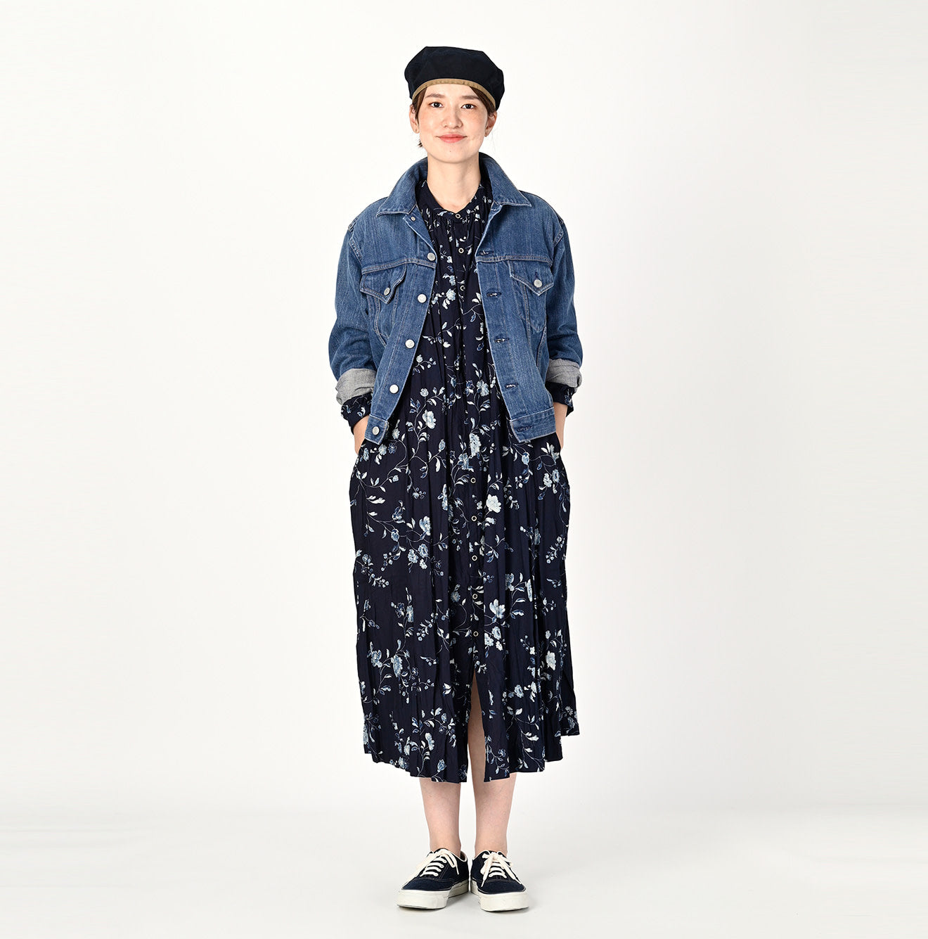 Futatabi 6.5 Ai Denim Sorahikohime Jacket Female Model