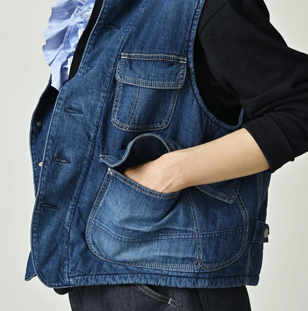 Komugi Denim x Rug Urake 908 Yama Vest Distressed