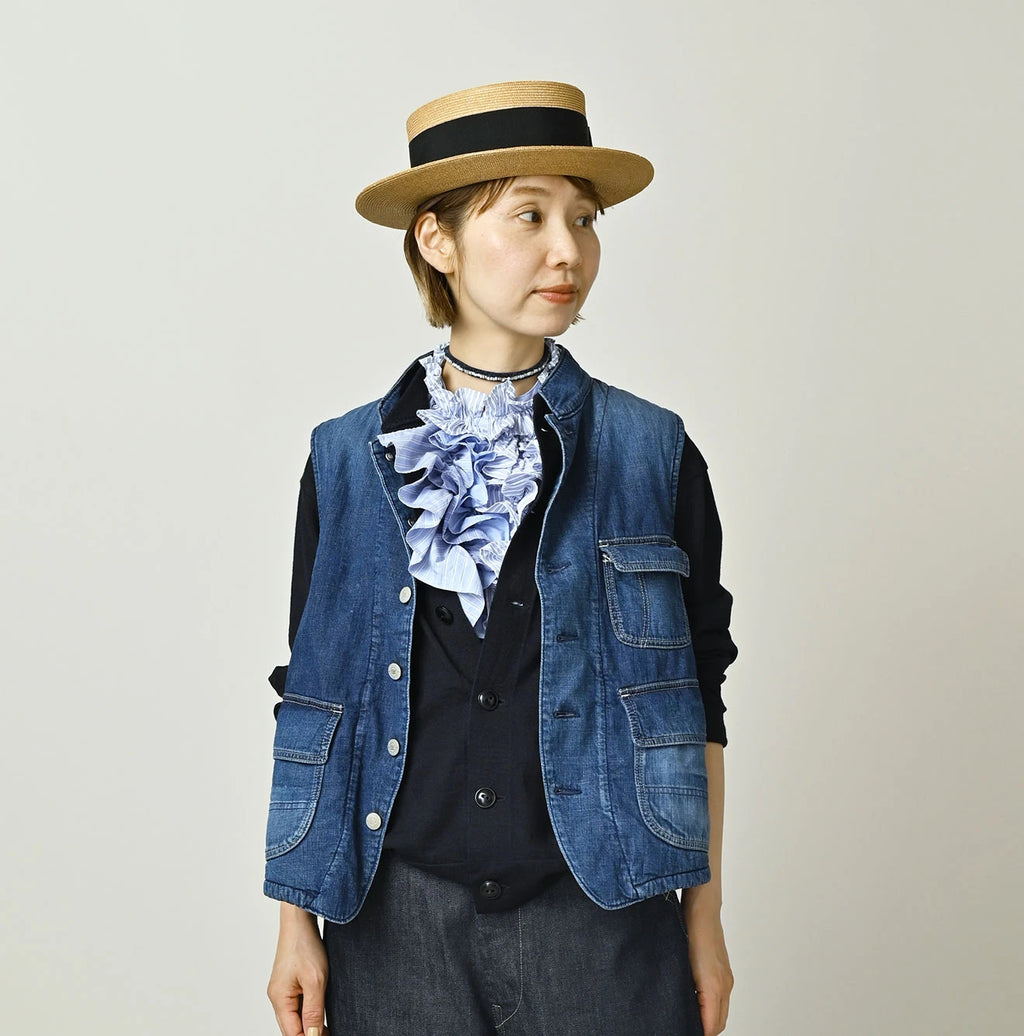 Komugi Denim x Rug Urake 908 Yama Vest Distressed