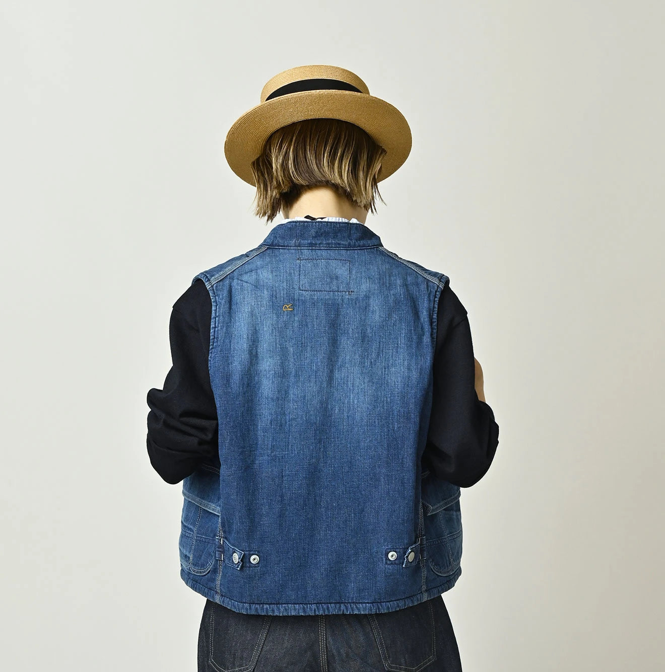 Komugi Denim x Rug Urake 908 Yama Vest Distressed