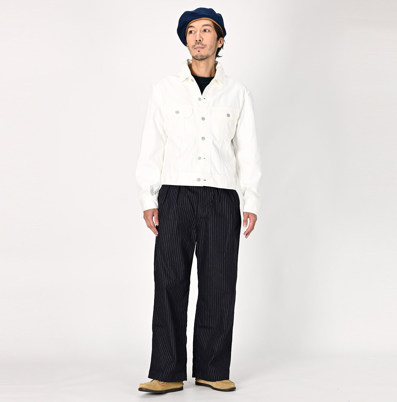 Rye Mugi Denim 908 Hikohime Jacket White Male Model