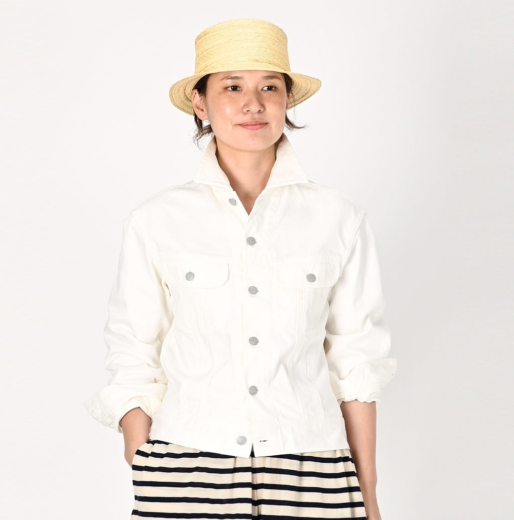 Rye Mugi Denim 908 Hikohime Jacket White Female Model