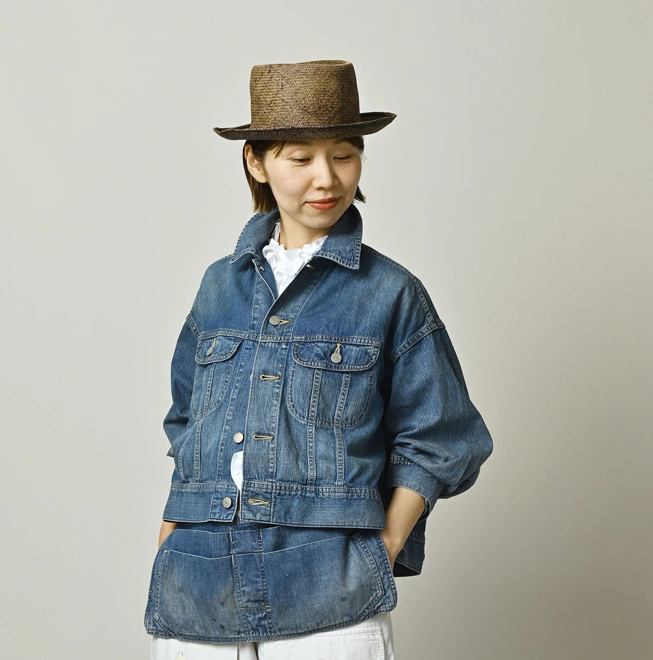 Komugi Denim Annie Bolero G Jacket Distressed