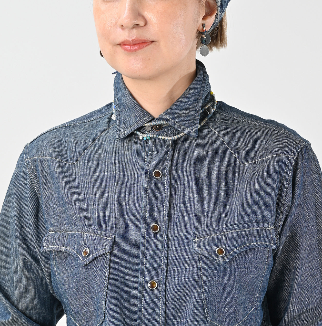 Ruri Dungaree Denim 908 Eastern Shirt Nou Detail