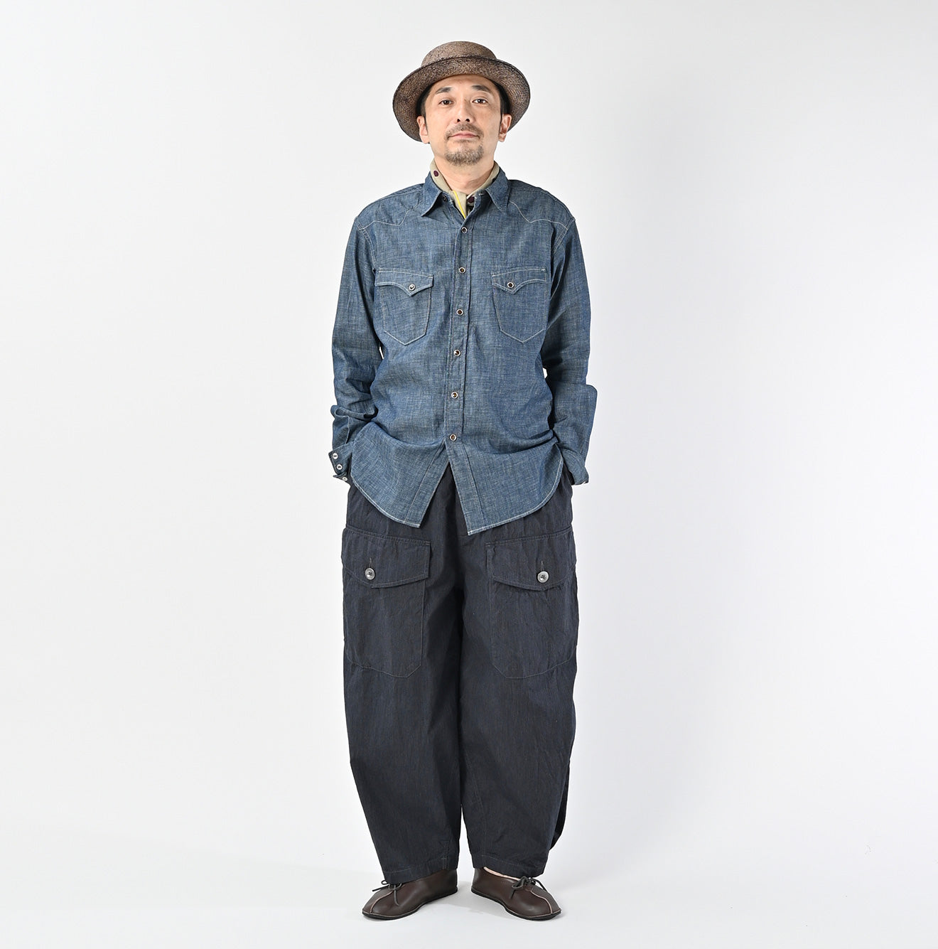 Ruri Dungaree Denim 908 Eastern Shirt Nou Male Model
