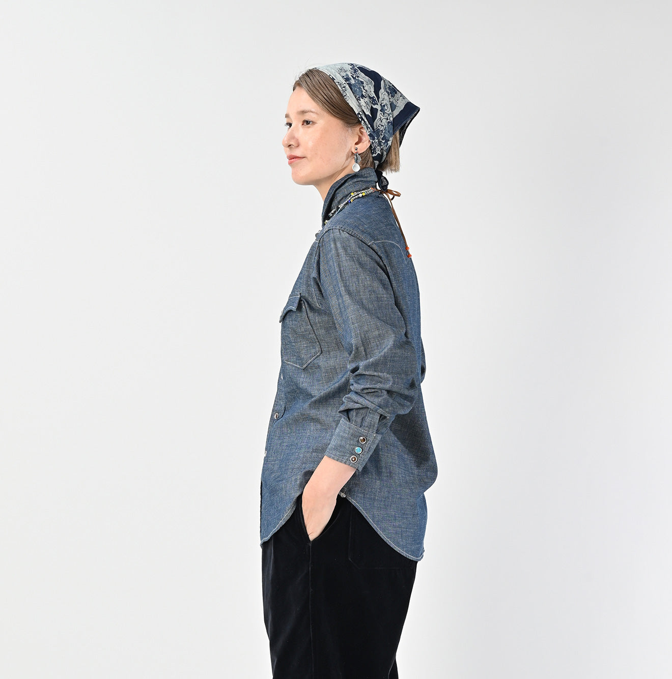 Ruri Dungaree Denim 908 Eastern Shirt Nou Female Model