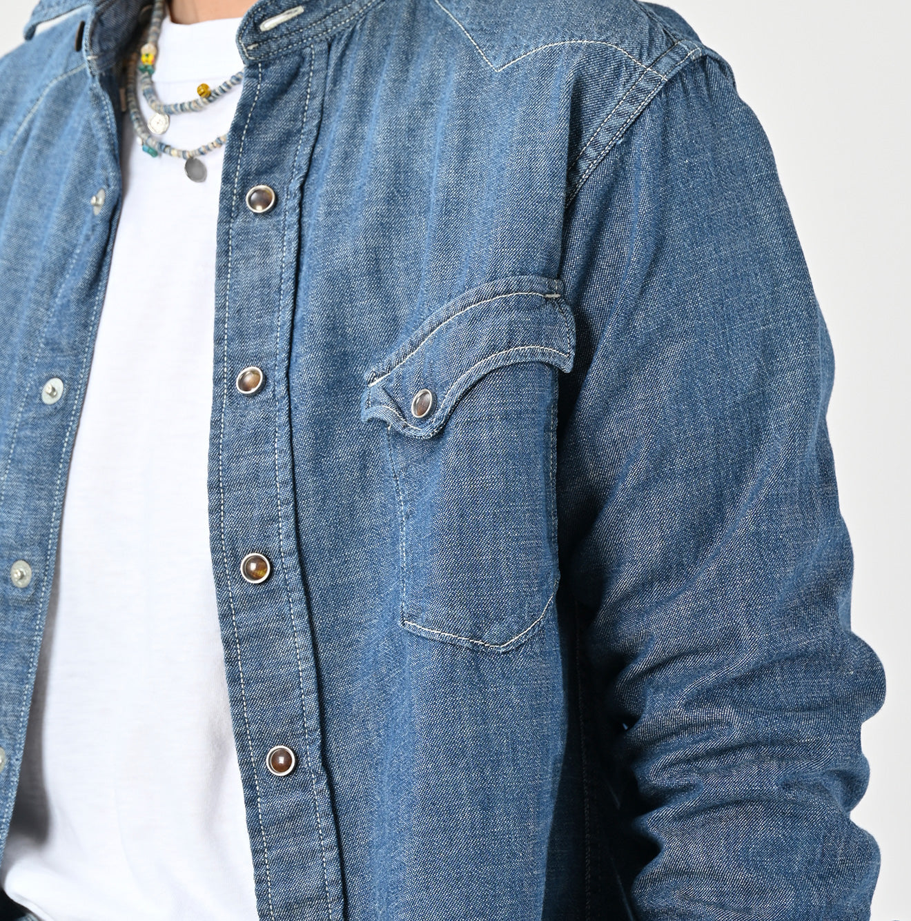 Ruri Dungaree Denim 908 Eastern Shirt Distressed Detail