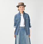 Ruri Dungaree Denim 908 Eastern Shirt Distressed Female Model
