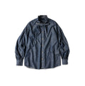 Ruri Dungaree Denim Bowtie Coupé Shirt Nou