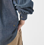 Ruri Dungaree Denim Bowtie Coupé Shirt Nou Detail